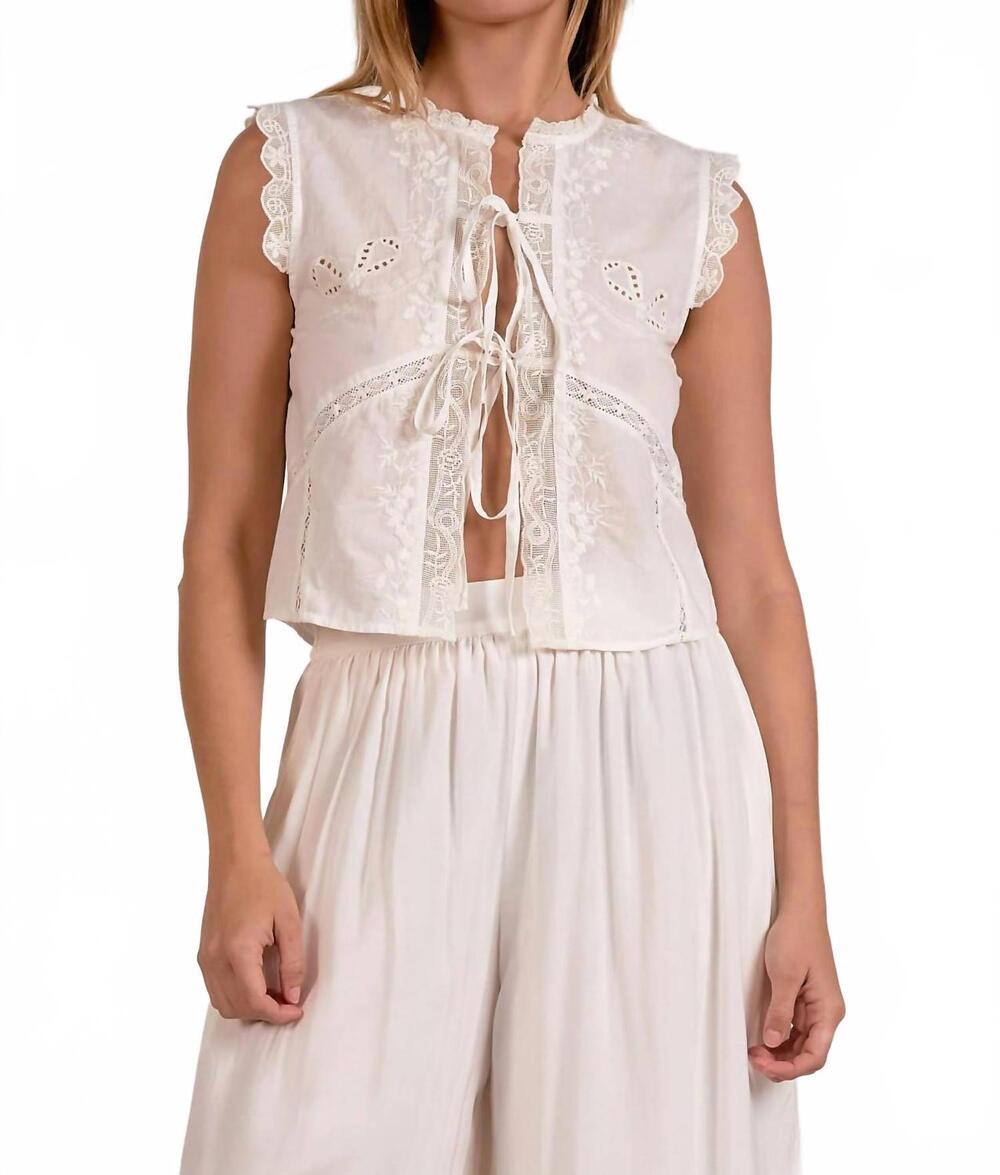 NEW ELAN fly away top in white
